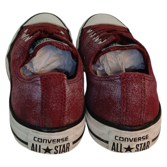 Converse CT All Star Womens Maroon & Silver Low Top Sneakers - Size 9 - Picture 4 of 7